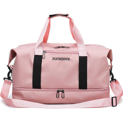 Osgoodway Large Capacity Custom Sports Duffle Bag Pink Women Gym Bag with Shoe Compartment