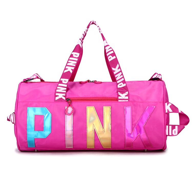 Osgoodway2 Stylish Sport Duffel Bag Women Weekend Portable Glitter Wholesale Pink Gym Duffle Bag for Girls