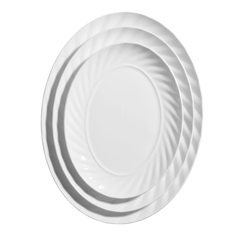 10.25/ 12/ 14.25 inch Oval Plate Restaurant Dinnerware Sets, Turkish Tableware Porcelain Cheap Ceramic Plates Dishes&