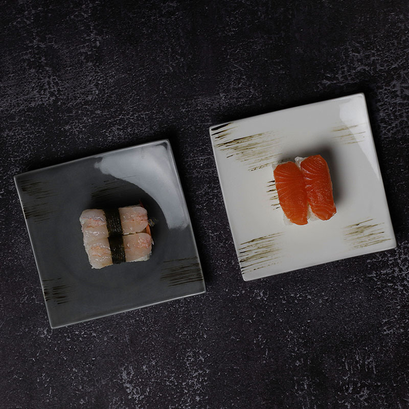 Rustic Lounge Vajilla De Porcelana Ceramic Food Plates, Plate For Restaurant Ceramic, Square Plates Serving Dishes/