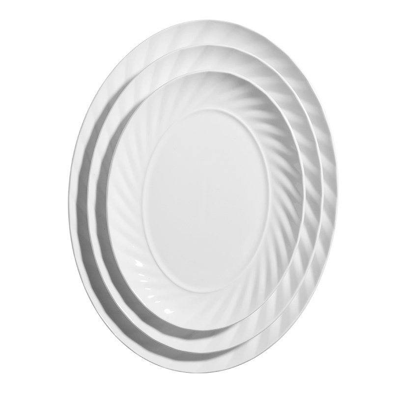 Catering 12 Inch Plates Restaurant Hotel White Porcelain Dinnerware Serving Dishes
