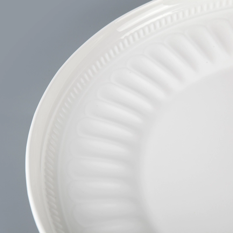 subtle linear design coupe plate durable porcelain coupe plate tableware dishes coupe plate for hotel restaurant