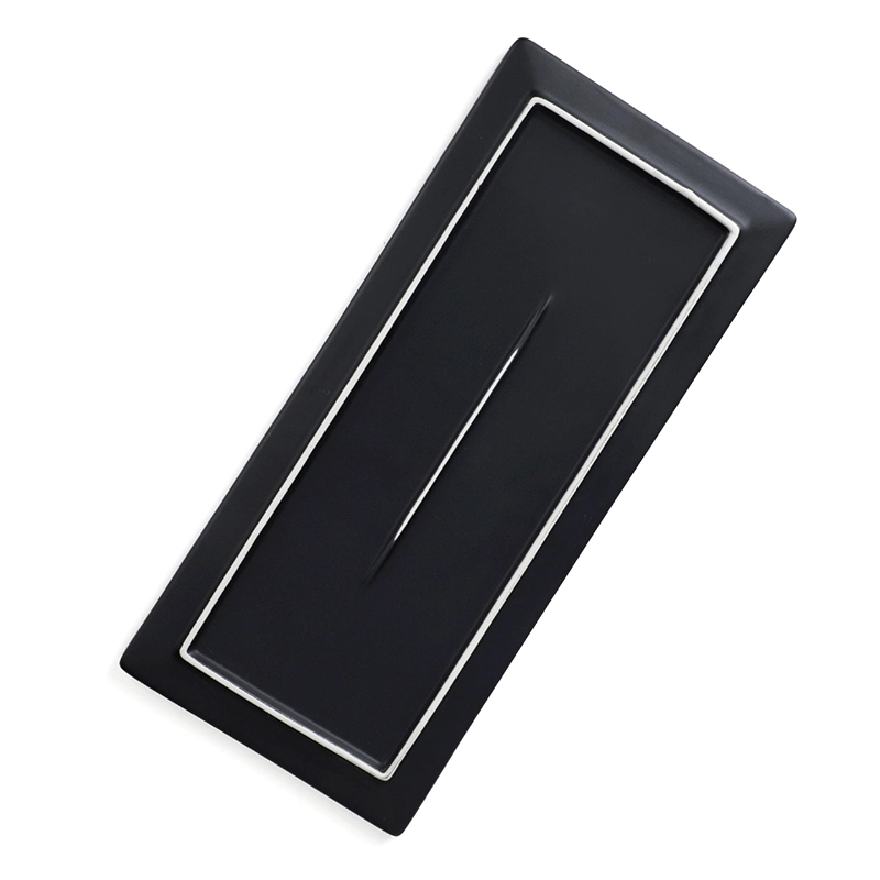 New Arrival Black Matt Plate Rectangular Shape, High Temperature Eco-Friendly Material To Restaurant~