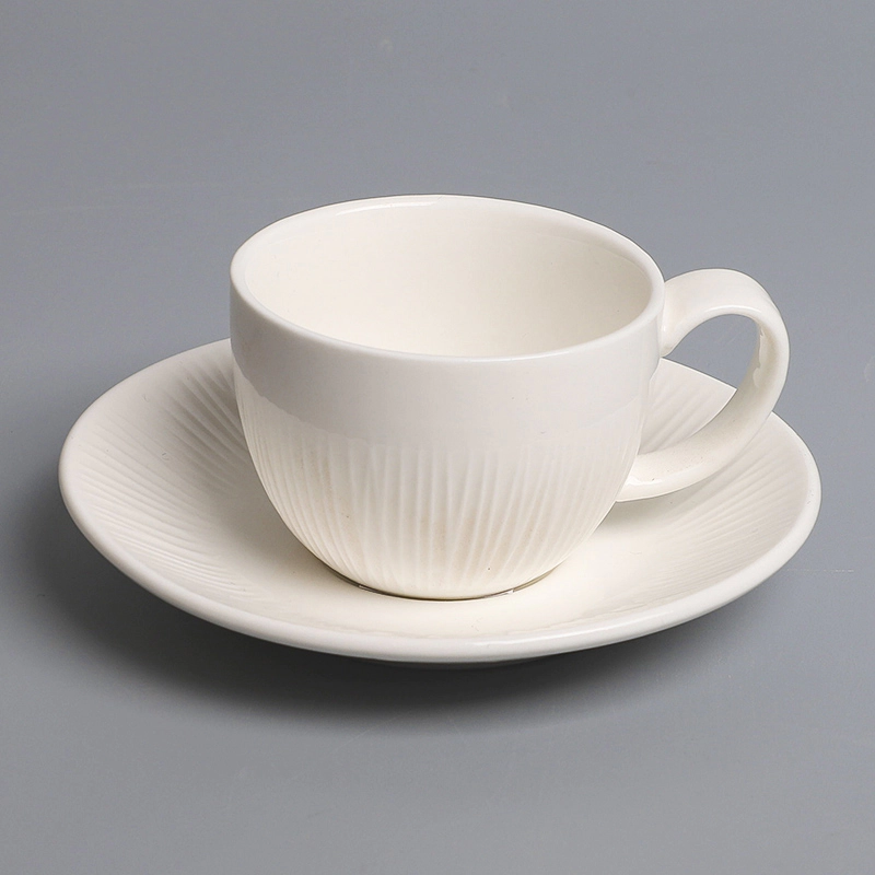 Wholesale Hotel Tableware White Ceramic Dinner Plates, Restaurant 8 Inch Porcelain Flat Plate Dinnerware Sets