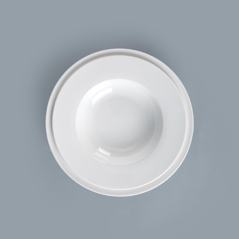 Trending Products 2019 New Hotel Restaurant Used Crockery Ceramic Tableware Pasta Plates Dishes, Wide Rimmed Pasta Bowls