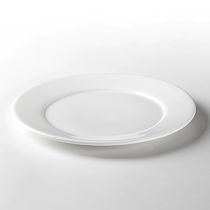 Popular Traditional Hotels Round White Plain Plate, Catering Dinnerware Fine Plain Plate, Porcelain Dish Plate@