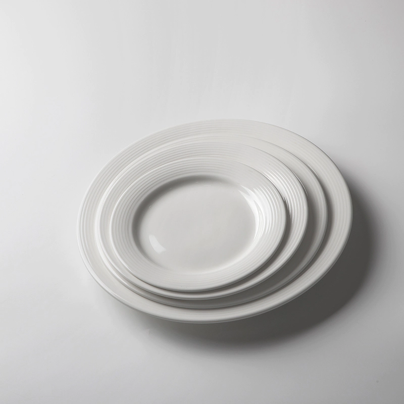 Best Seller Scratch Proof Porcelain Plates Sets Dinnerware, Hotel Ware Porcelain, Restaurant Plate Ceramic White