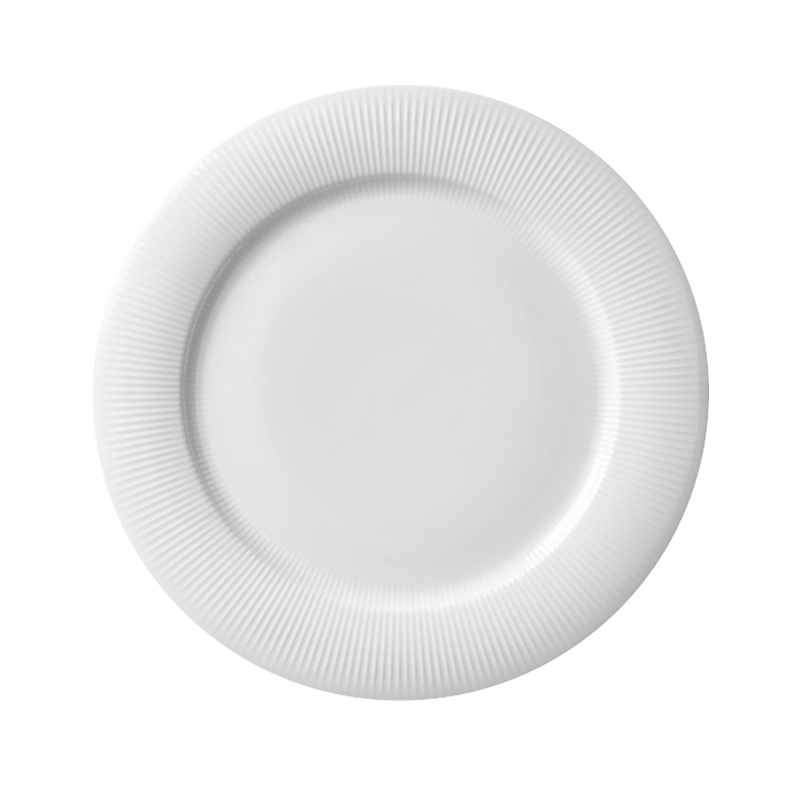 New White Durable Banquet Fine Dining Flat Rim Plate,White Hotel Round BuffetPlate, Custom Logo Ceramic Plates Dishes#