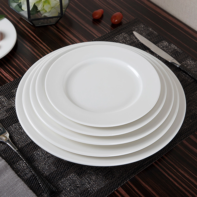 Best Seller Traditional Hotels Round White Plain Plate, Catering Plates Sets Dinnerware Fine, Wedding Porcelain Plates In India@