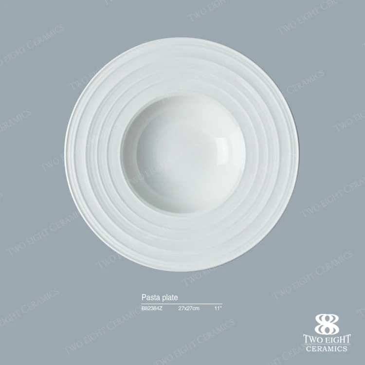 Wholesale china porcelain restaurant dinnerware white round soup plate