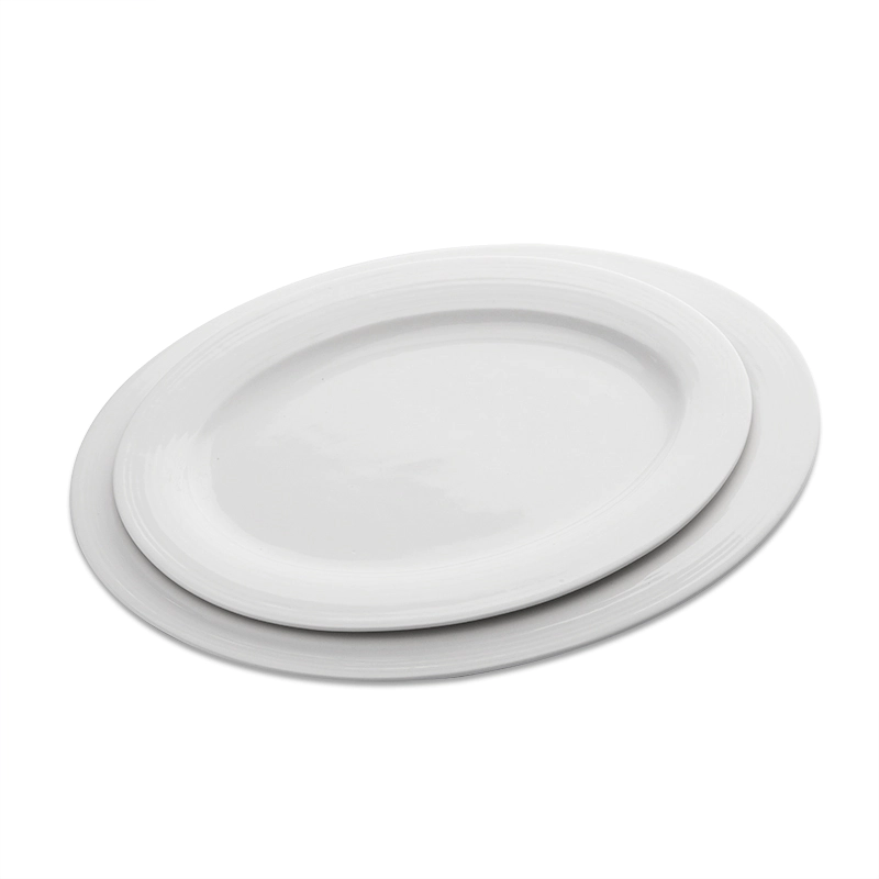 Western Ceramic Tableware Hotel Serving Plate, Best Selling Porcelain Restaurant Oval Shape Dish Bulk China Plates$