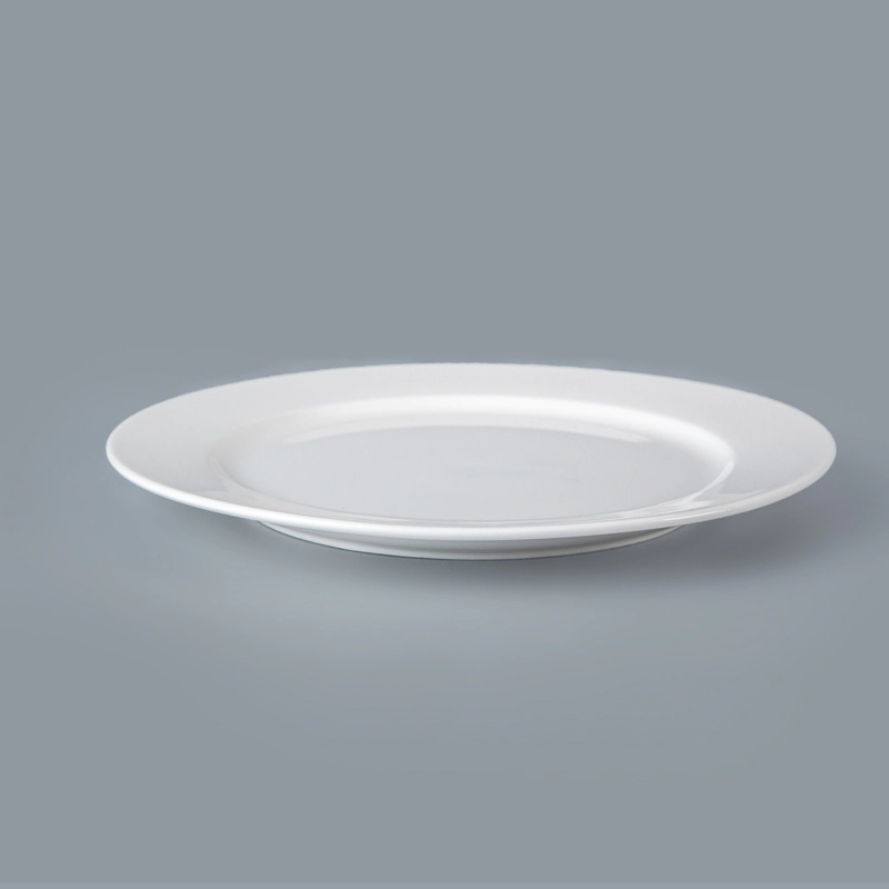 White Porcelain Crockery Hotel Dinner Plates, Wedding Porcelain Tableware Dinner Plates, White Dinner Ceramics Plate^