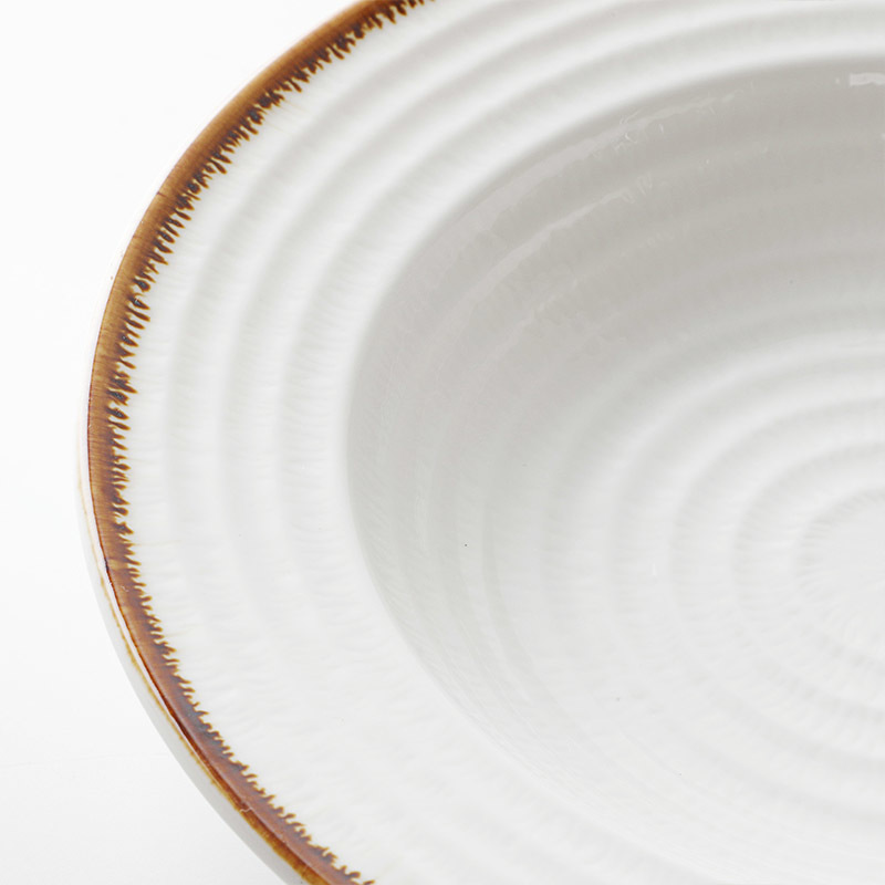 Wholesale High Quality Restaurant Catering White Porcelain 9.25 Inch Ceramic Soup Plate