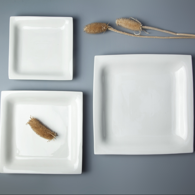 Cheap bulk dinner plates square dinner set ceramic plate for fried rice