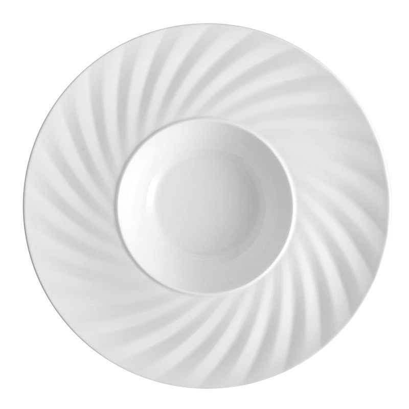 Hotel 9.25/12 Inch Deep Plates Dinnerware Porcelain Salad Used Restaurant Dishes For Sale