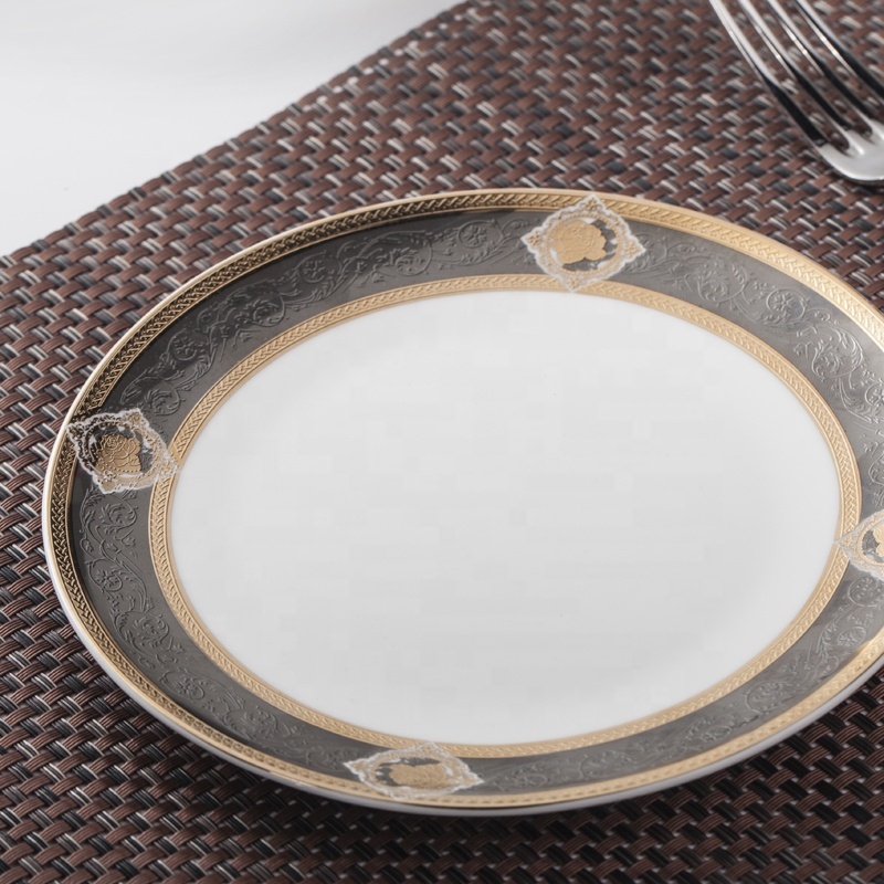 New Series Plate Dubai Market Hotel Restaurant Crockery Tableware, Bone China Round Plate^