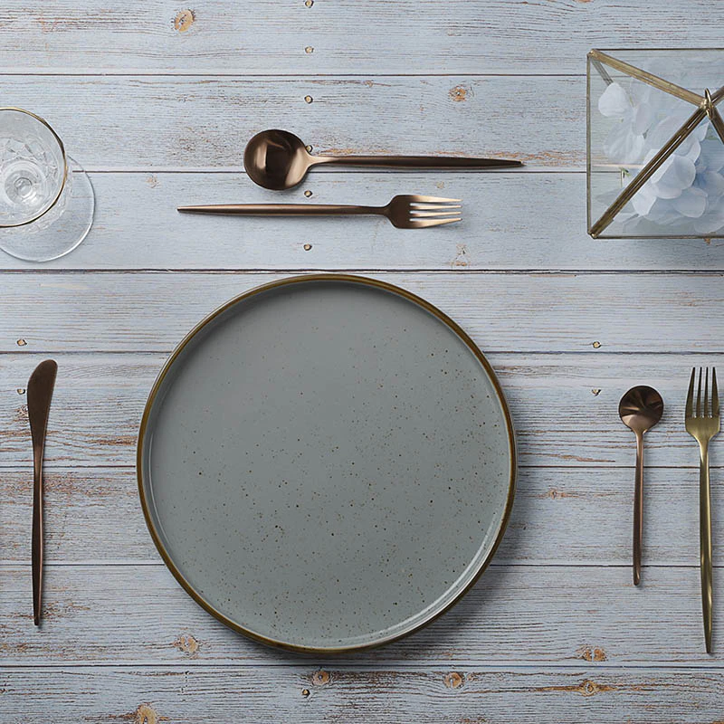 Rustic Restaurant Crokery Dinnerware Sets Plate, Luxury Resort Porcelain Snack Plate, Ceramic Dishes For Restaurant~