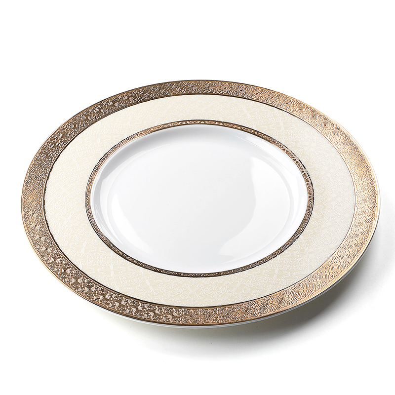 Wholesale China Ware Ceramic Dinner Plate Bone China, Best Quality China Ware Gold Tableware, Fine Bone China Dinner Plate#