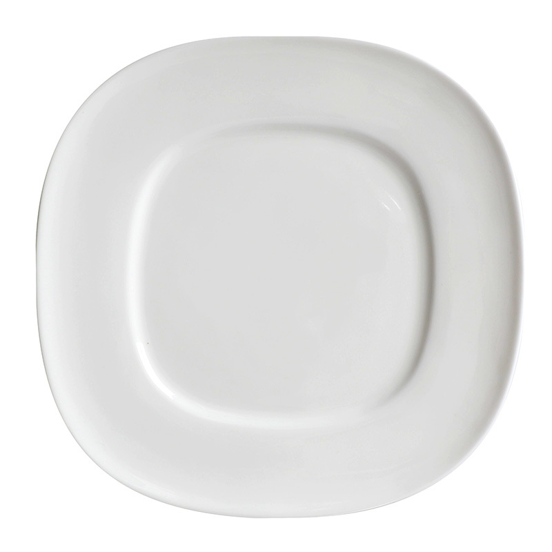Hotel Ceramic Plate Square, Logo Dinnerware Restaurant Plates, White Dinner Plates