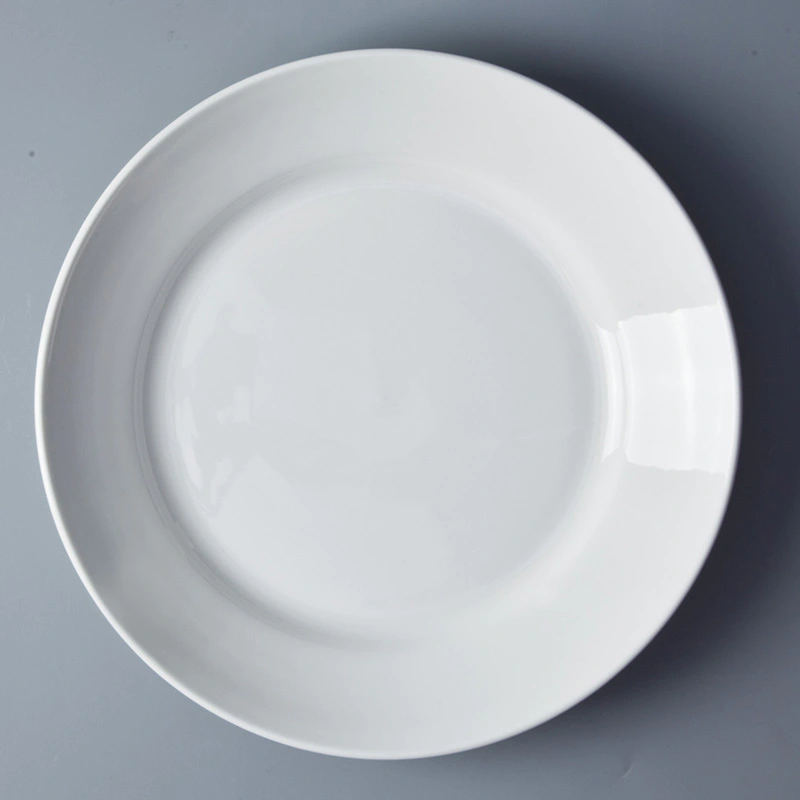 Eco Friendly Ceramic Round Porcelain Restaurant Plate, White Wedding Dinner Plate