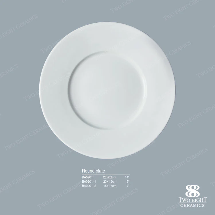 Chaozhou Porcelain Dinnerware Coupe Restaurant Ceramic Dishes Plates, Ceramic Dinner Plate
