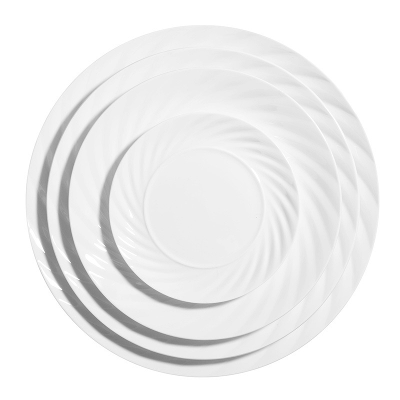6.25-8.25-10.5-12 inch China White Porcelain Plate, Catering Cheap Ceramic Dessert Plates, Hotel Ceramic Plates