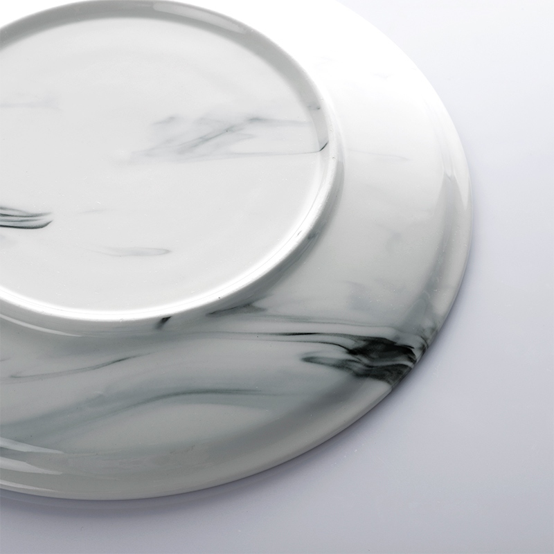 Special Design Restaurant Crokery Appetizer Plate, Wholesale Restaurant Porcelain Marble Shallow Plate#
