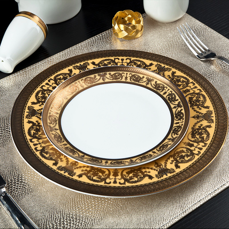 luxury decalceramic plates dishes restaurant crockeryfine bone china