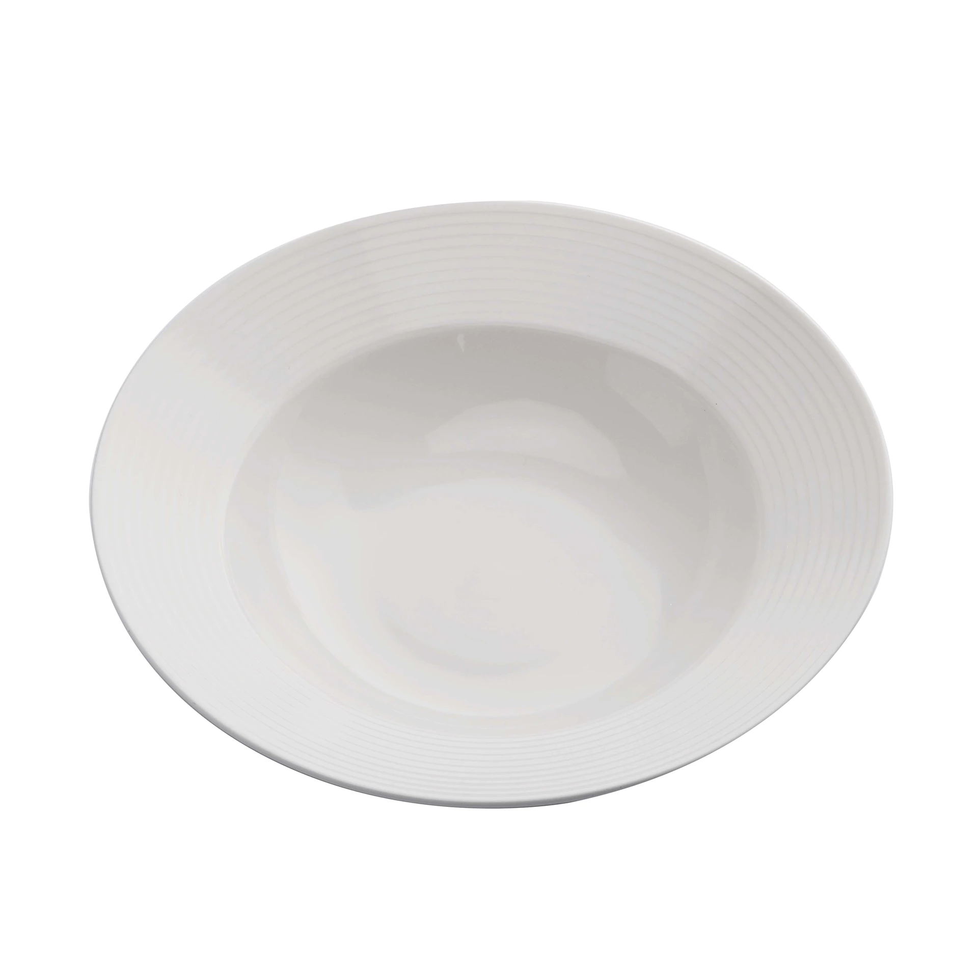 Wholesale Dessert Plate ,Fancy White Ceramic Soup Bowl Hotel For Assiette Restaurant/