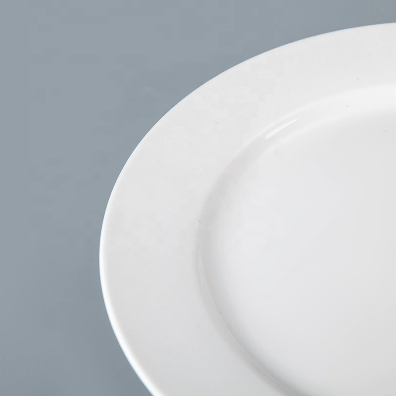 14 Inch White Dinner Plate, White Porcelain Crockery Hotel Porcelain Plates