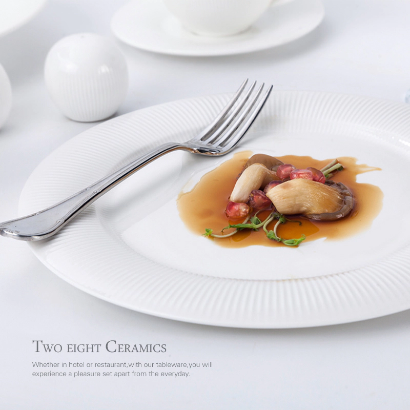 5 Star Hotel Dedicated French Style China Porcelain Dinnerware Flat Plate, Crockery Tableware Steak Plate^