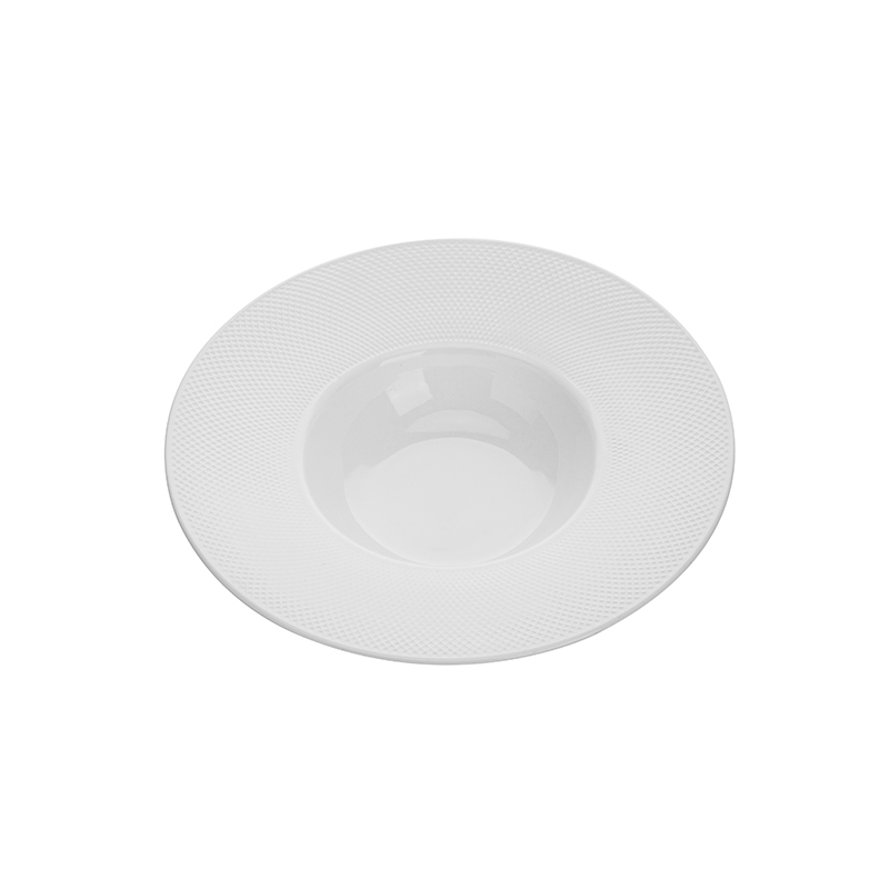 Modern Dishwasher Safe Party & Event Dinner Ware Porcelain Plate, Two Eight Ceramics Wide Rimmed Pasta Plate Salad Plate&