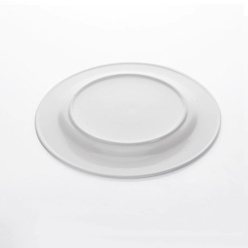 Western Style Durable Club Porcelain Custom Printed Dinner Plates, Two Eight Line Design Porcelain Plates White Round Plate&
