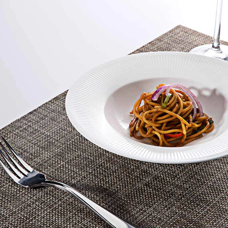 Wholesale Round Deep Porcelain Ceramic Pasta Plate, Hotel Ware Set Plates, Cater White Plate%