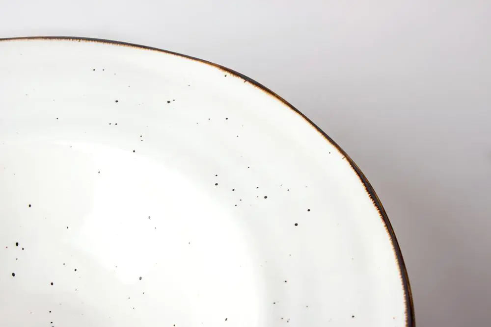 Restaurant Crokery Dinnerware Soup Plate, Durable Glazed RimmedPasta Soup Ceramic Plate