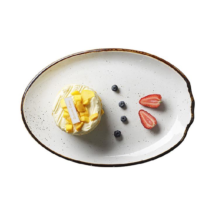 Color Glaze Restaurant Vajilla Gourmet Fish Plate, Hot Selling Ceramic Kitchen Plates, Luxury Lounge Crokery Oval Dish@