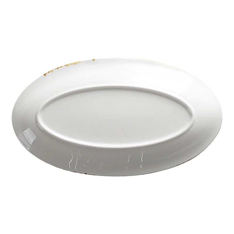 28ceramics Crockery For Hotel White Porcelain Serving Dishes, 28ceramics Catering Crockery 14/16/18/20 Inch Oval Plate~