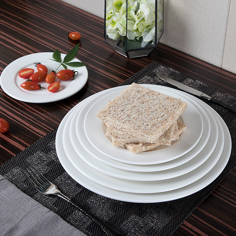 Porcelain Pizza Plate, Custom Restaurant Ceramic Plate Set, Custom Cafe Vajilla De Porcelana Ceramic Plate Set@