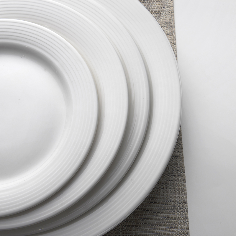 Eco Friendly Chaozhou Factory Used Restaurant Dishes For Sale, Porcelain Western Style Crockery UK Diner Plate^
