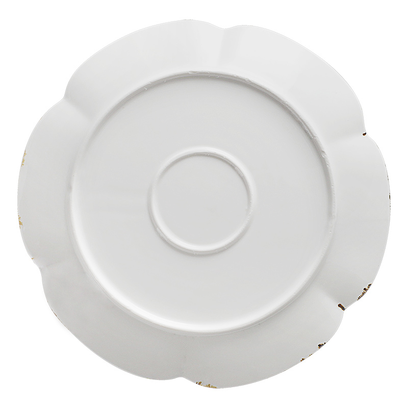 New Design Wedding Catering Flower Rimmed 8/10/12/14/16 Inch Ceramic Dinner Plates