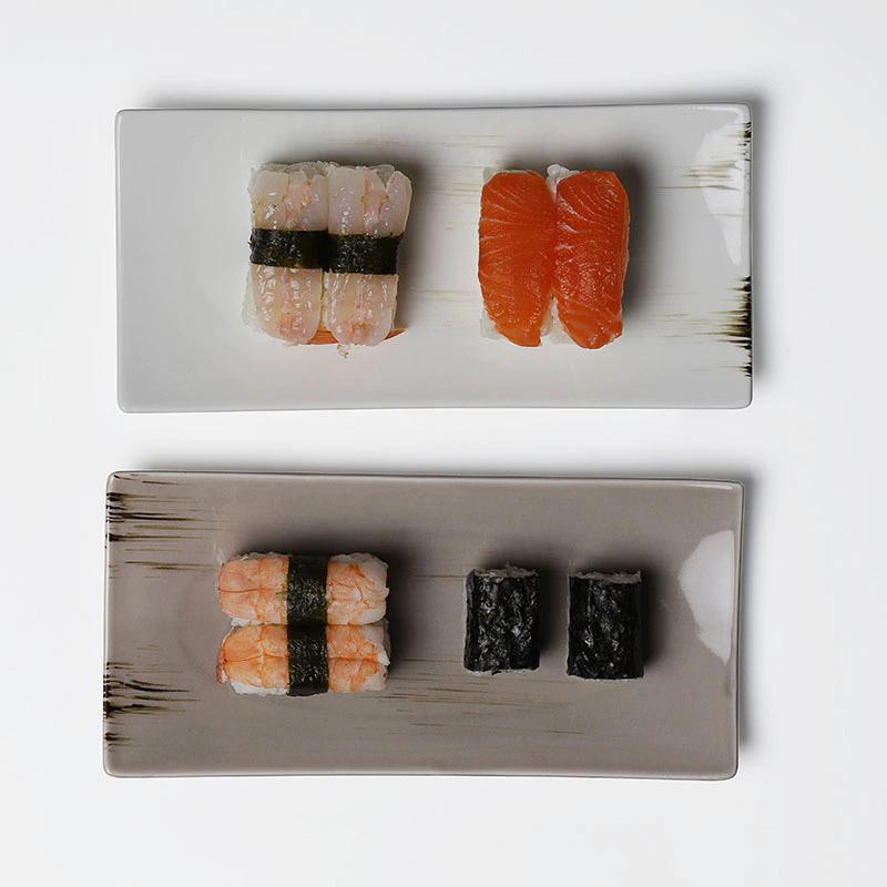 Japanese Restaurant Ceramic Rectangle Sushi Plates and Dishes Porcelain Sushi Plate for Sale
