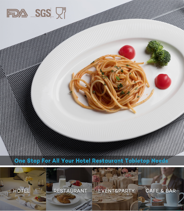 Dishwasher Safe Restaurant Porcelain Oval Platter, Wedding Hotel Wedding Dishes Royal Crokery Oval Fish Dish Plate&