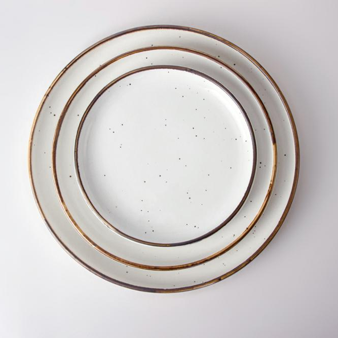Durable colorful porcelain reactive glaze restaurant round kiln plate