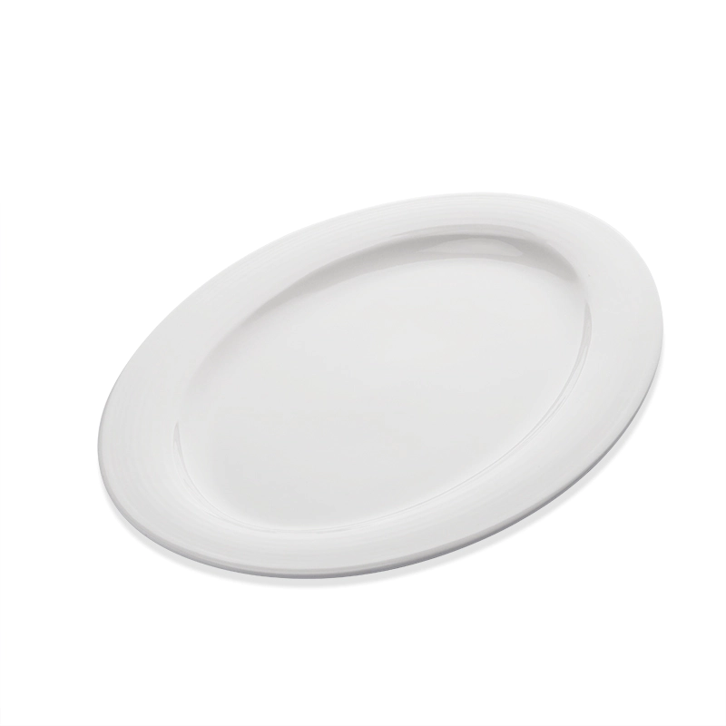 Innovative Breakfast High Temperauter Durable Oval Shape Dish, Horeca Restaurant OvalServing Platter , Oval Plate with Rim@
