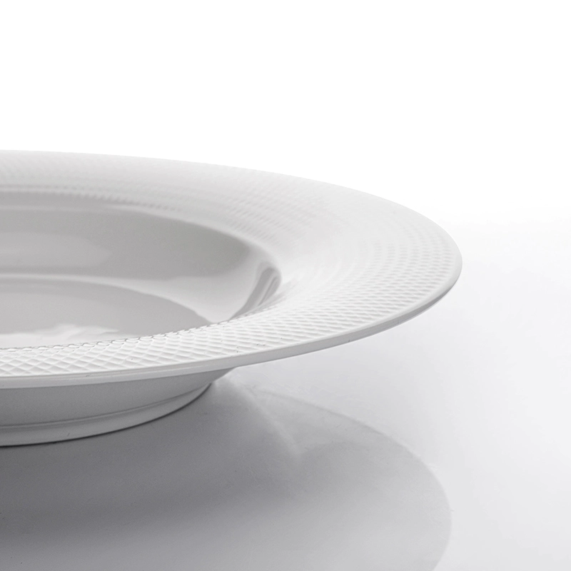Modern Chaozhou Factory Design Ceramic Plate, Two Eight Grid Design Porcelain Buffet Plate Soup Plate Porcelain@