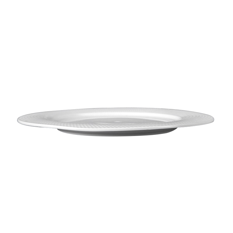 White Round Cheap Plates Ceramic Dinner, Grid Style Plates Sets Dinnerware Ceramic Dinner, Charger Ceramics Plates In Bulk