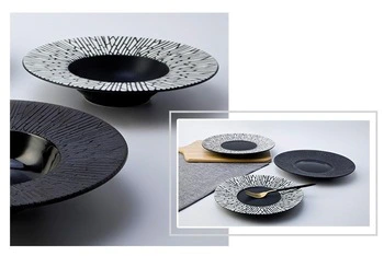 Heat Resistant Ceramic Black Dinner Set, 28ceramics Black Glazed Small Dish, Ceramic Black Dinner Plates&