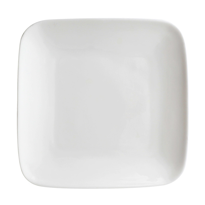 Hotel Ceramic Plate Square, Logo Dinnerware Restaurant Plates, White Dinner Plates