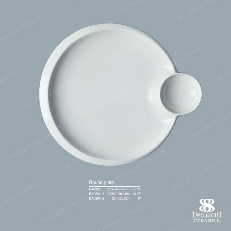 2019 Wholesale White Ceramic Dinner Plate, Hotel Use Serving Plate With Saucer/
