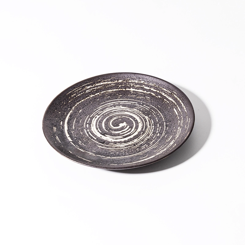 Indian Restaurant Tableware Stoneware Platter,India Porcelain Dinner Sets, Black Ceramic Plates*